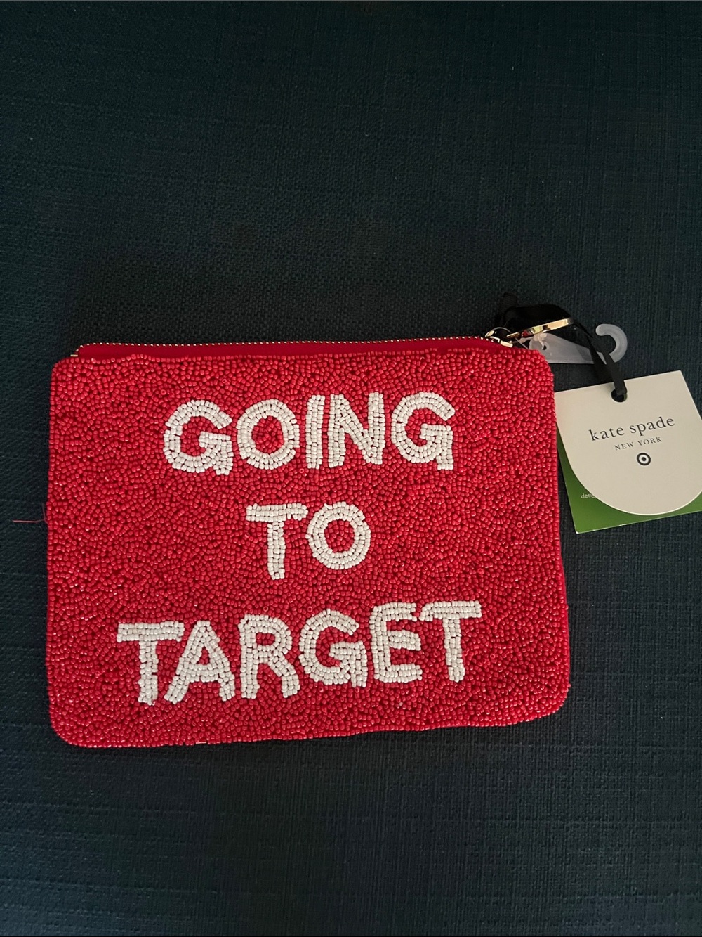 kate spade Red Beaded 'Going to Target' Wristlet